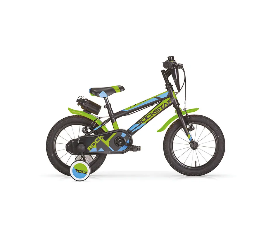 MBM BICI BAMBINO ROCKSTAR 14′ NERO-VERDE - immagine 2